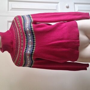 Vintage Eddie Bauer Vibrant Pink Turtleneck Sweater Size S